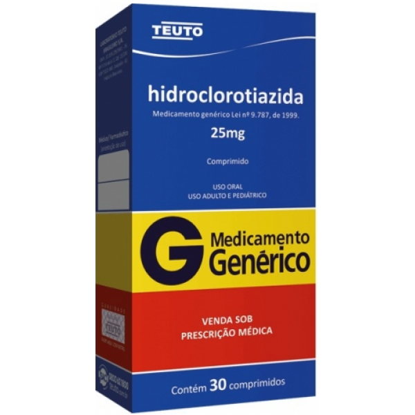 HIDROCLOROTIAZIDA 25MG 30 COMPRIMIDOS